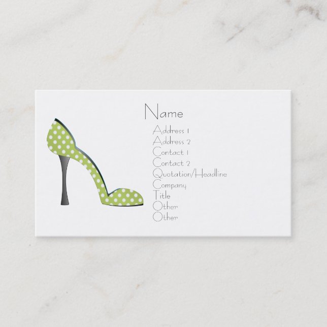 Garden Party Shoe Business Card (Front)