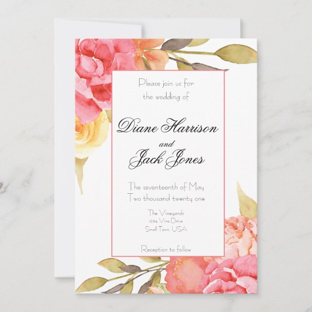 Garden Party Wedding Invitation (Front)