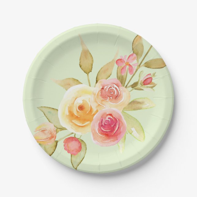 Garden Party Wedding Paper Plate (Front)