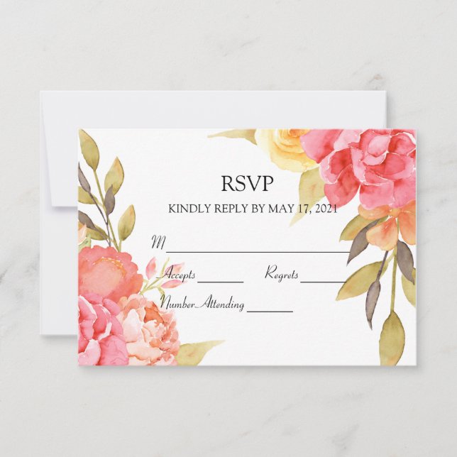 Garden Party Wedding RSVP Card (Front)