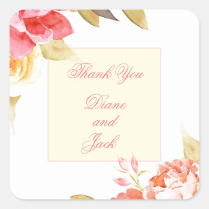 Garden Party Wedding Square Sticker