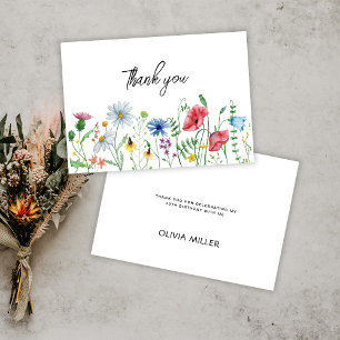 Garden Party Wildflowers Birthday Thank You Card