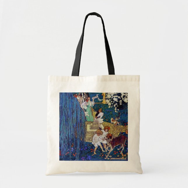 Garden Party with Dog & Cat, Jessie Willcox Smith Tote Bag (Front)