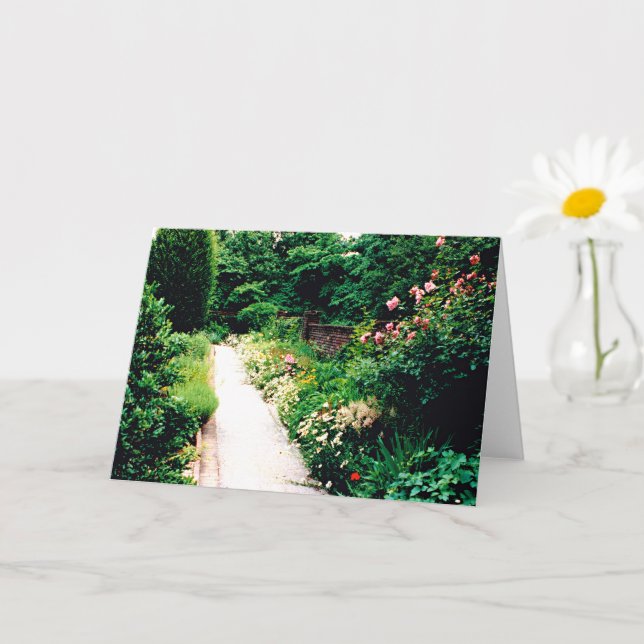 Garden Path 5" x 7" Folded Greeting Card (Small Plant)