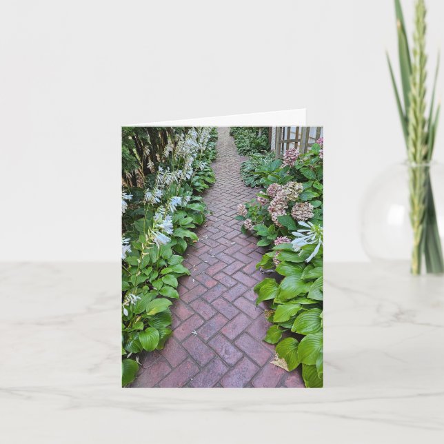 Garden Path and Hosta Note Card (Front)