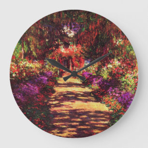 Garden Path by Claude Monet Large Clock