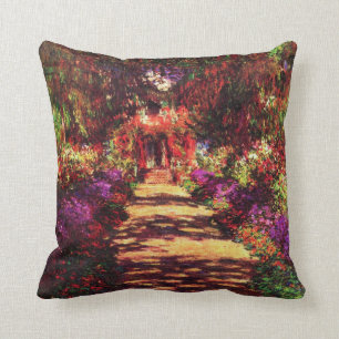 Garden Path by Claude Monet Throw Pillow