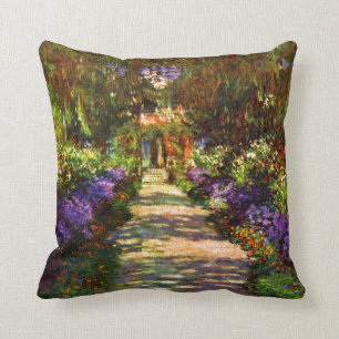 Garden Path by Claude Monet Throw Pillow