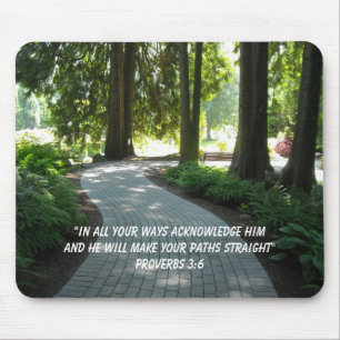 Garden Path Inspirational Scripture Verse Mouse Pad
