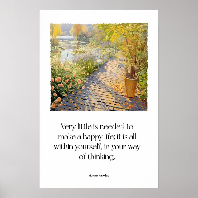 Garden Path Marcus Aurelius Quote Print Stoic (Front)