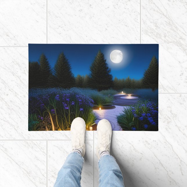 Garden Path Under The Full Moon Doormat (Indoor)