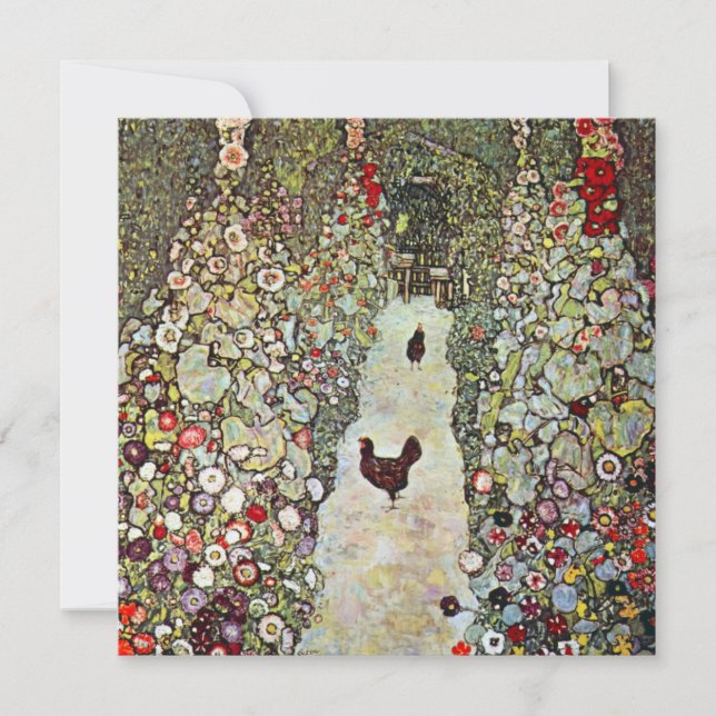 Garden Path w Chickens, Gustav Klimt, Art Nouveau (Front)