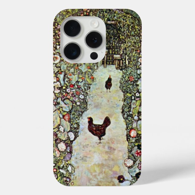 Garden Path w Chickens, Gustav Klimt, Art Nouveau Case-Mate iPhone Case (Back)