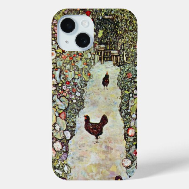 Garden Path w Chickens, Gustav Klimt, Art Nouveau Case-Mate iPhone Case (Back)