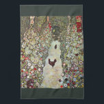 Garden Path w Chickens, Gustav Klimt, Art Nouveau Kitchen Towel<br><div class="desc">Garden Path with Chickens (1916) by Gustav Klimt is a vintage Victorian Era Symbolism fine art painting. A nature scene with chickens in the backyard flower garden on a farm. About the artist: Gustav Klimt (1862-1918) was an Austrian Symbolist painter and one of the most prominent members of the Vienna...</div>