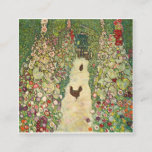 Garden Path with Chickens by Gustav Klimt Square Business Card<br><div class="desc">Garden Path with Chickens by Gustav Klimt</div>