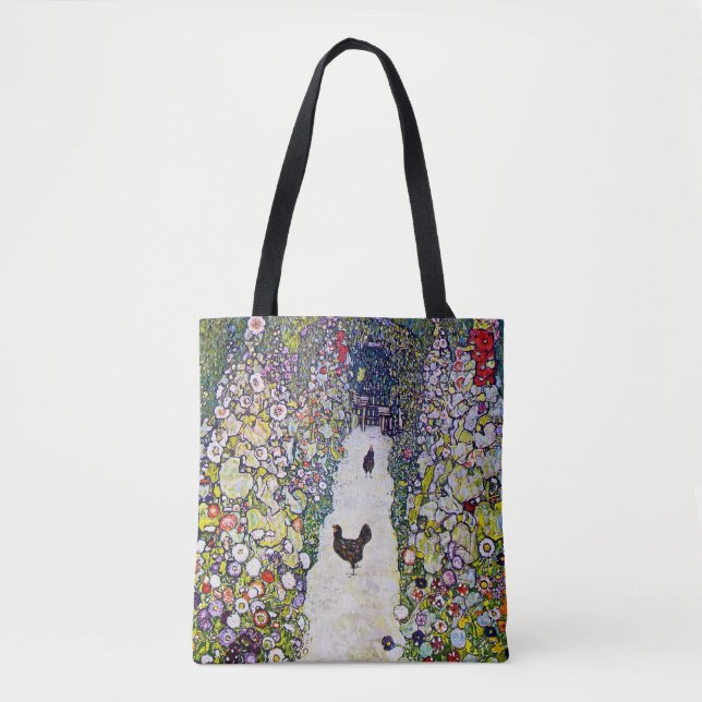 Garden Path with Chickens, Gustav Klimt Tote Bag (Front)