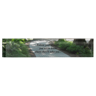 Garden Path with Motivational Message Nameplate