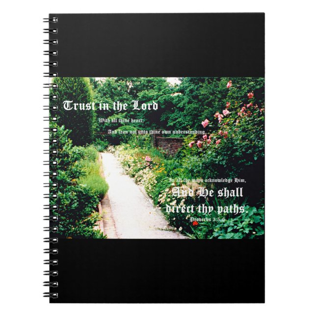 Garden Path with Proverbs 3:5-6 Notebook (Front)