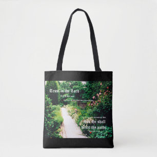 Garden Path with Proverbs 3:5-6 Tote Bag