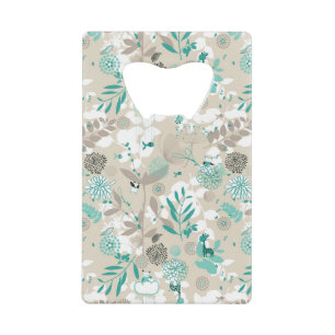 Garden Pattern Credit Card Bottle Opener