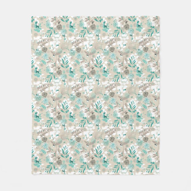 Garden Pattern Fleece Blanket (Front)