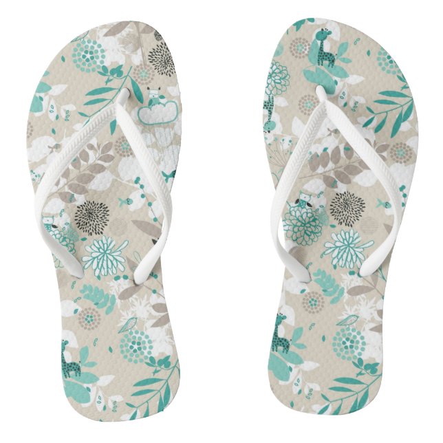 Garden Pattern Flip Flops (Footbed)