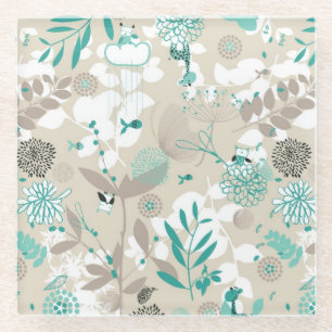 Garden Pattern Glass Coaster