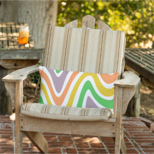 Garden pattern mixed colours cute and colourful lumbar pillow