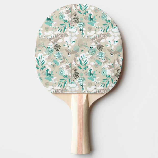 Garden Pattern Ping Pong Paddle (Front)
