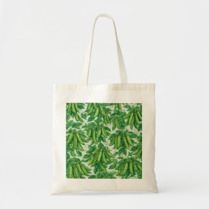 Garden Pea Pods Botanical Vegetable Pattern Tote Bag