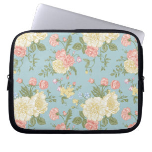 Garden Peony Floral Pattern Laptop Sleeve