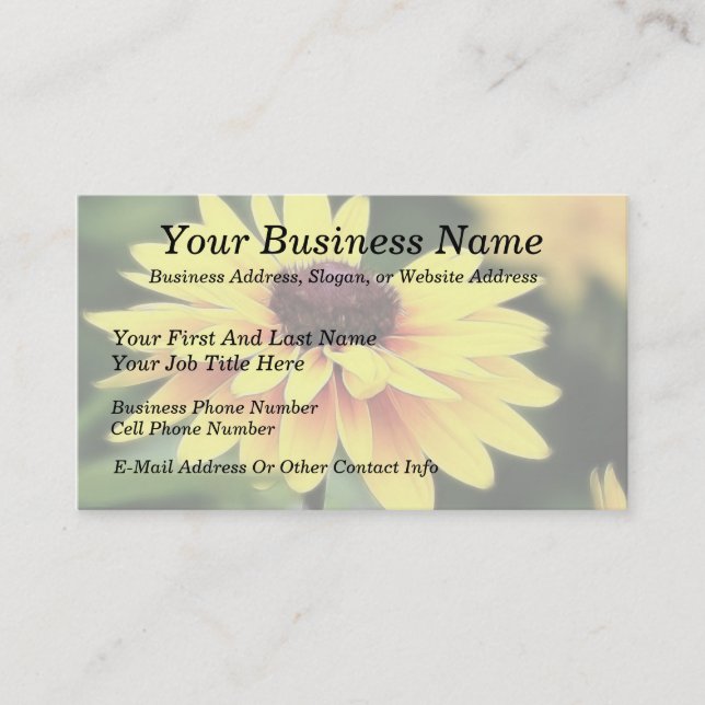 Garden Perfection - Black Eyed Susan Business Card (Front)
