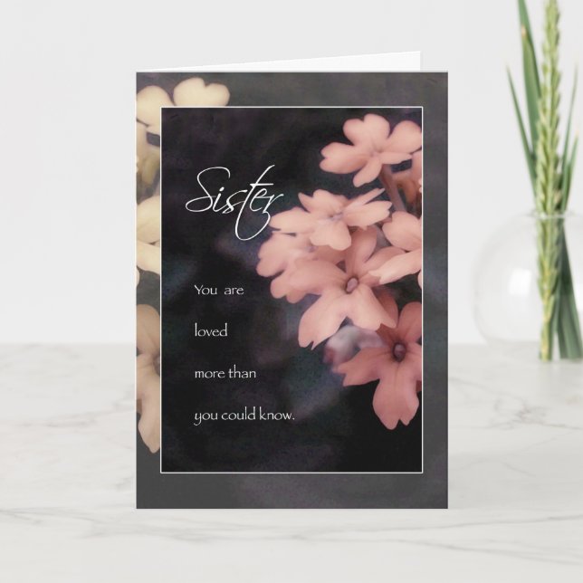 Garden Phlox Flower Birthday Card for Sister (Front)