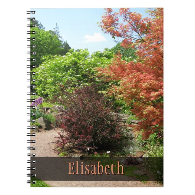 Garden Photo Lush Spring Park Path any Name Notebook (Front)