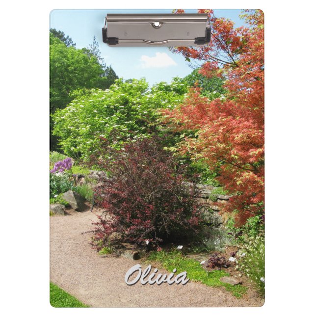 Garden Photo Lush Spring Park Path any Text Clipboard (Front)