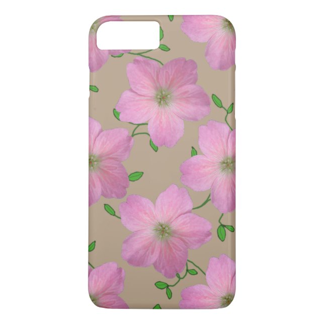 Garden Pink Geranium Flower on any Colour Case-Mate iPhone Case (Back)