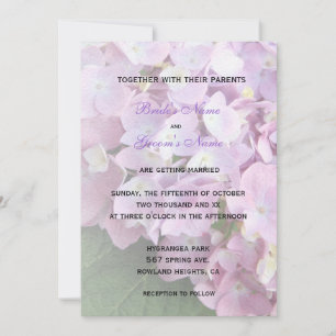 ©Garden Pink Hydrangeas Wedding Invitation
