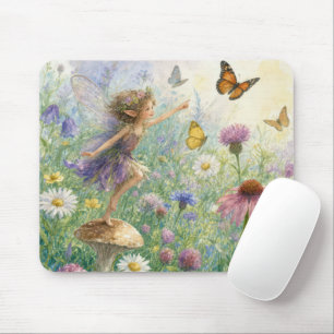 Garden Pixie with Butterflies Mouse Pad