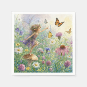 Garden Pixie with Butterflies Napkin