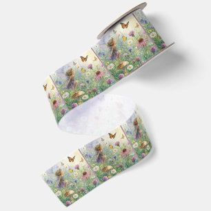 Garden Pixie with Butterflies Satin Ribbon