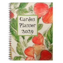 Garden Planner with watercolor of vegetables