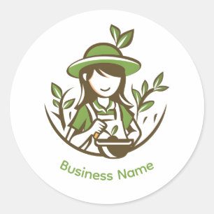 Garden Plant Business Custom Gardener Gardening Classic Round Sticker