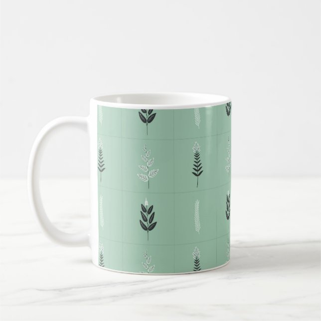 garden plants pattern coffee mug (Left)