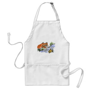 Garden Pond and Curious Kitten Standard Apron