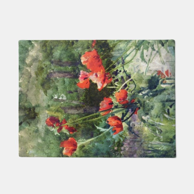 Garden Poppies (by Mildred Anne Butler) Doormat (Front)