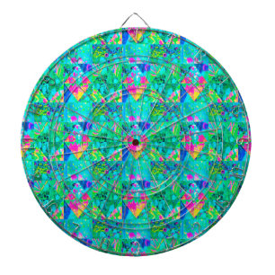 Garden Quilt Painting with Hydrangea and Blues Dartboard