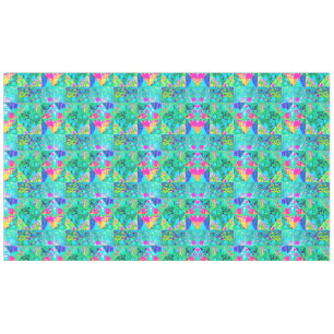 Garden Quilt Painting with Hydrangea and Blues Tablecloth