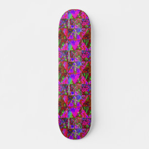 Garden Quilt Painting with Lime Green Hydrangea Skateboard