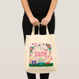 Garden Quote Floral Fun Name Floral Inspirivity Tote Bag